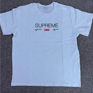 Supreme White Tee with Red Logo